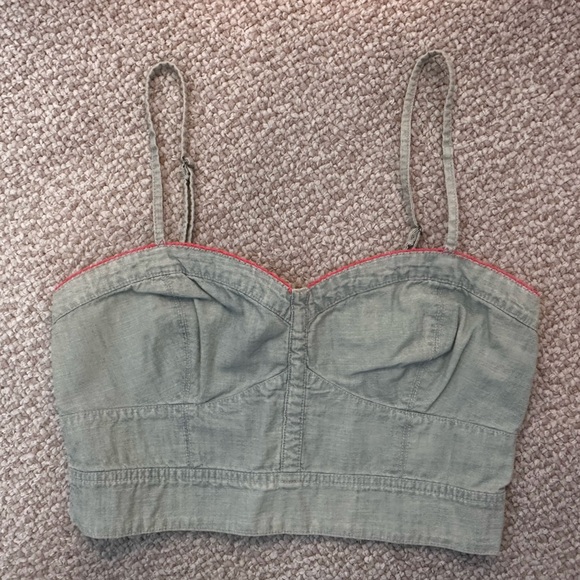 Vintage American Eagle Denim Bustier Crop Top - Picture 3 of 8